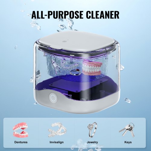 Ultrasonic Cleaner for Dentures 200ML Retainer Cleaner Machine with UV