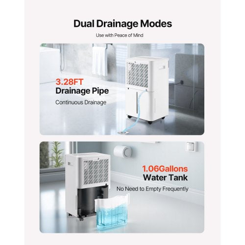 52 Pints Dehumidifier for Home Basement Drain Hose for Commercial
