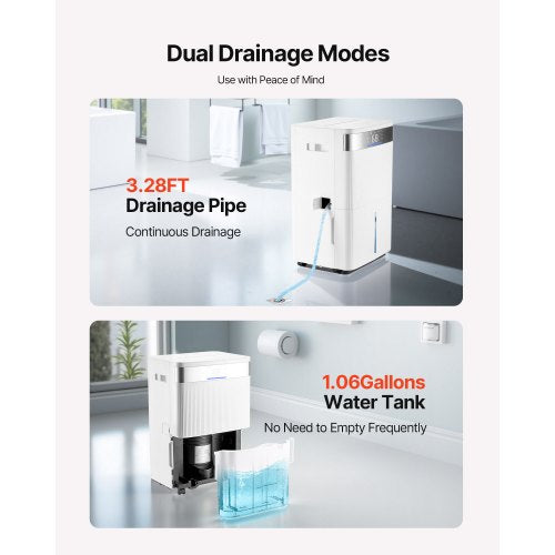 80 Pints Dehumidifier for Home Basement Drain Hose for Commercial