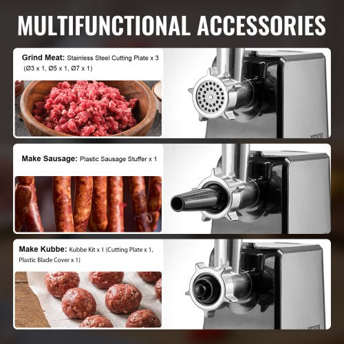 Meat Grinder 3 LbsMin Capacity Electric Meat Grinders with Blade Grinding
