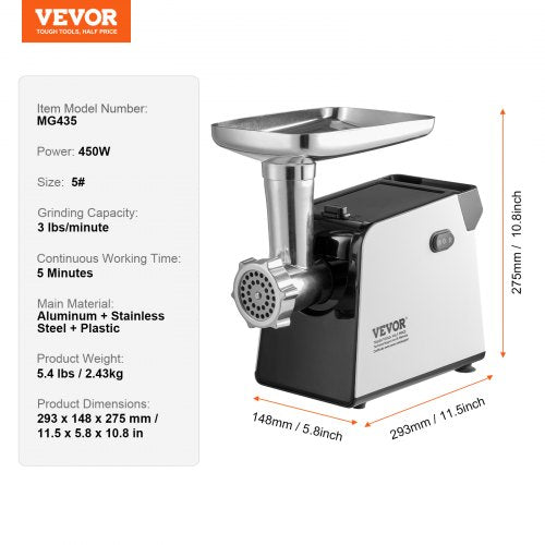 Meat Grinder 3 LbsMin Capacity Electric Meat Grinders with Blade Grinding