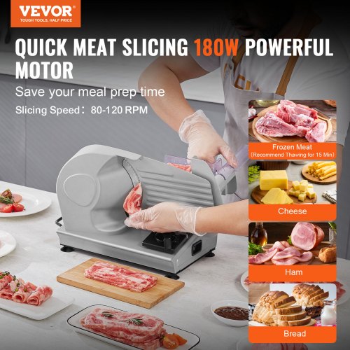 Meat Slicer 7.5 inch Electric Deli Food Slicer 180W Meat Cutter with a Premium