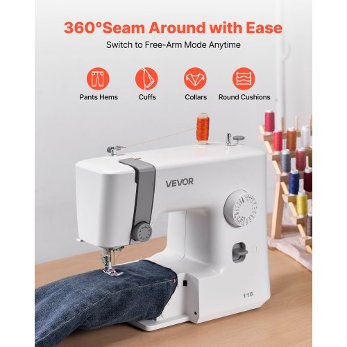 Sewing Machine 18 Stitch Applications with LED Light and Foot Pedal