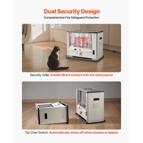 10000 BTU Indoor Outdoor Kerosene Heater Portable Space Heater with Auto