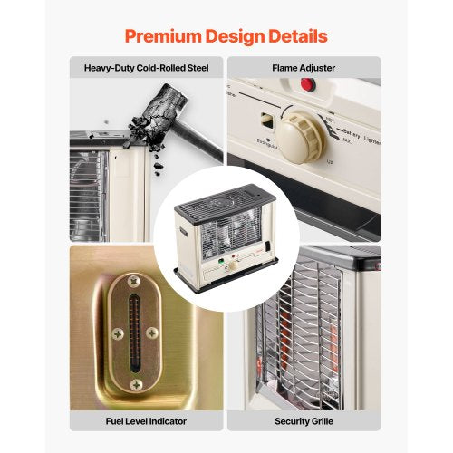 10000 BTU Indoor Outdoor Kerosene Heater Portable Space Heater with Auto