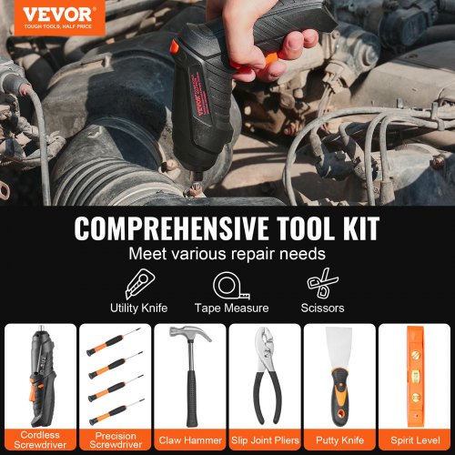 Tool Kit 96 Piece General Household Hand Tool Set with Cordless
