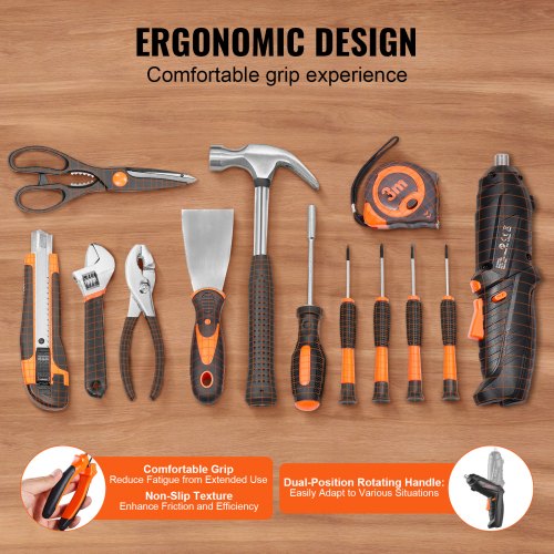 Tool Kit 96 Piece General Household Hand Tool Set with Cordless