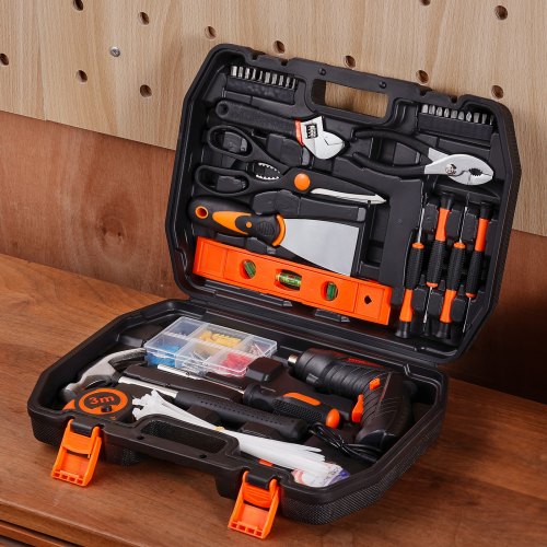 Tool Kit 96 Piece General Household Hand Tool Set with Cordless