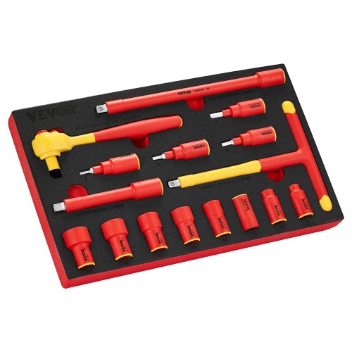 Insulated Socket Set 16Piece Insulated Wrench Tool Set 1000V Insulated