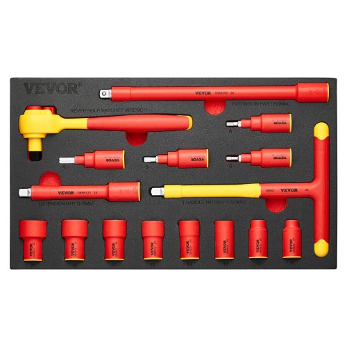 Insulated Socket Set 16Piece Insulated Wrench Tool Set 1000V Insulated