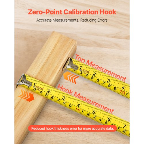 Tape Measure 25 ft Length Measuring Tape with Retractable Imperial and Metric