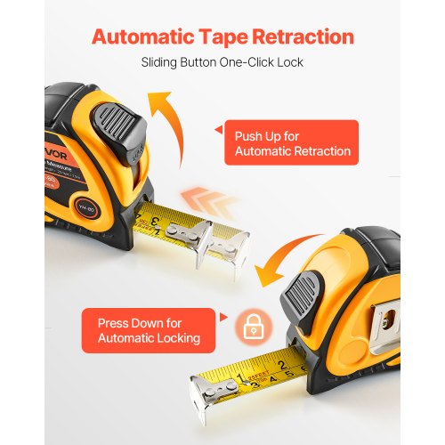 2 Packs Tape Measure 25 ft Length Measuring Tape with Retractable Imperial