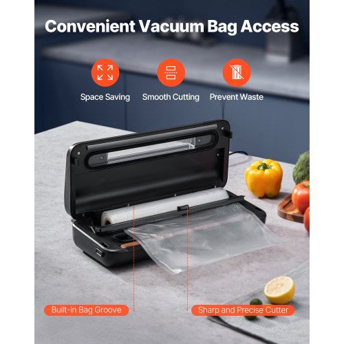 Vacuum Sealer Machine 80Kpa 120W Powerful Compact Food Sealer 7in1
