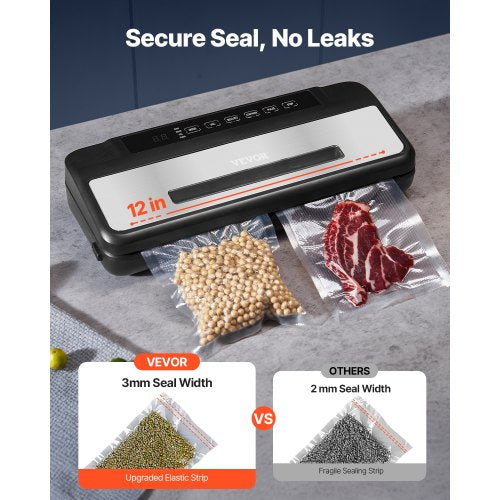 Vacuum Sealer Machine 80Kpa 120W Powerful Compact Food Sealer 7in1