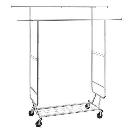 Heavy Duty Clothes Rack Double Hanging Rod Clothing Garment Rack for Hanging