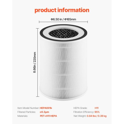 Air Purifier Replacement Filter H11 2in1 Compact Lightweight