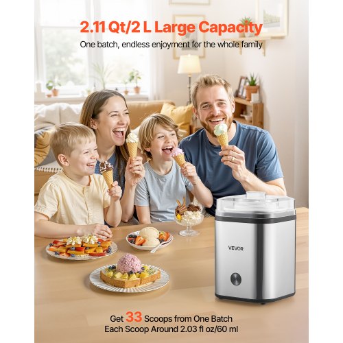 Ice Cream Maker 211 Qt Large Capacity Electric Automatic IceCream