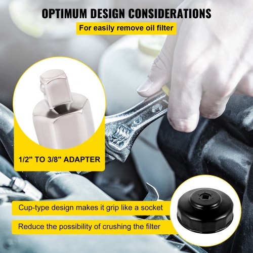 Oil Filter Socket Set 14 Pcs Oil Filter Wrench Set Sturdy Steel Oil Filter