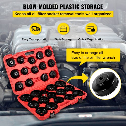 Oil Filter Socket Set 30 Pcs Oil Filter Wrench Set Sturdy Steel Oil Filter