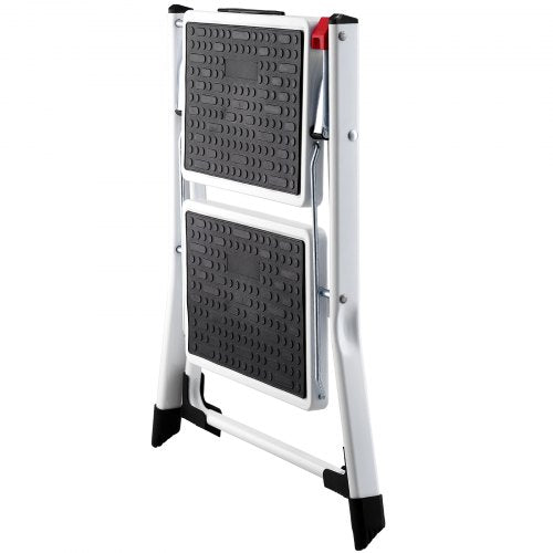 Step Ladder 2Step 330lbs Capacity Ergonomic Folding Steel Step Stool with Wide