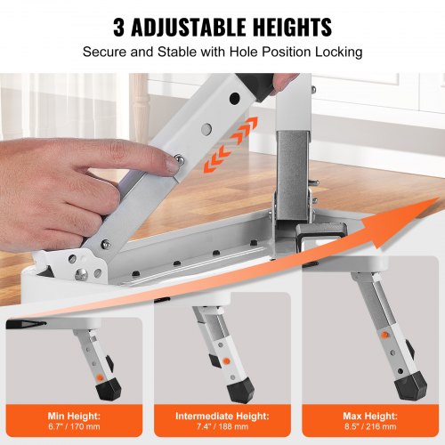 Step Stool 1Step 330lbs Capacity Folding Steel Step Ladder 3 Adjustable