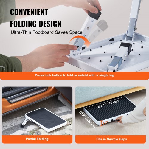Step Stool 1Step 330lbs Capacity Folding Steel Step Ladder 3 Adjustable