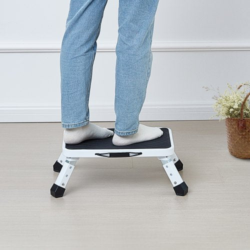 Step Stool 1Step 330lbs Capacity Folding Steel Step Ladder 3 Adjustable