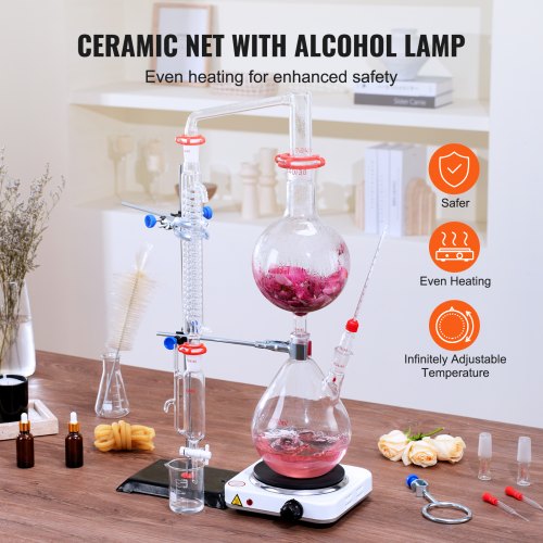 Essential Oil Distillation Kit 2000ml Distillation Apparatus 33 Boro Lab