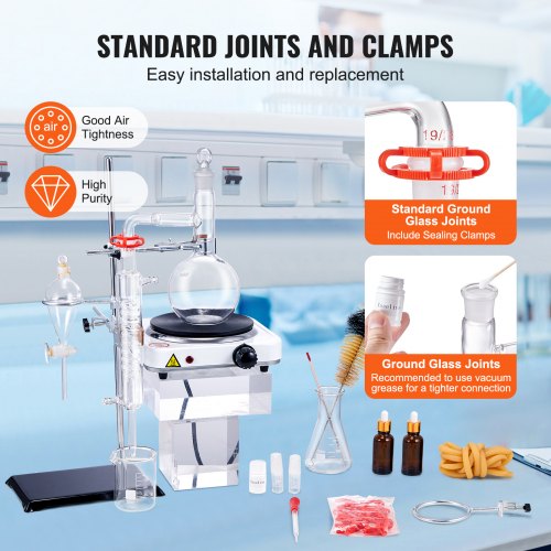 Essential Oil Distillation Kit 500ml Distillation Apparatus 33 Boro Lab