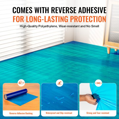 Carpet Protection Film 24 x 200 Floor and Surface Shield with Self