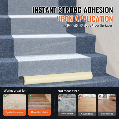 Carpet Protection Film 24 x 100 Floor and Surface Shield with Self