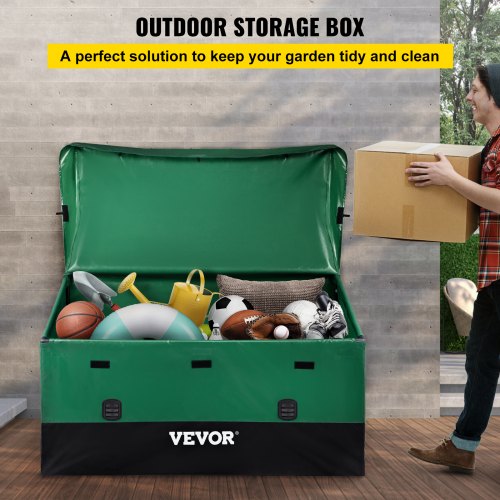 Outdoor Storage Box 150 Gallon Waterproof PE Tarpaulin Deck Box