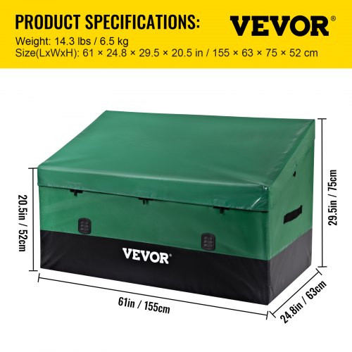 Outdoor Storage Box 150 Gallon Waterproof PE Tarpaulin Deck Box