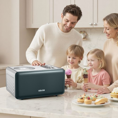 Automatic Ice Cream Maker with Builtin Compressor 1.5 Quart No