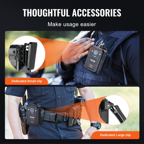 1440P HD Police Body Camera 128GB Body Cam with Audio Video Recording