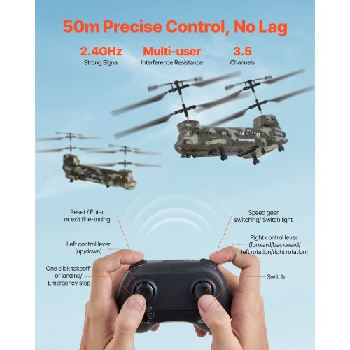 RC Helicopter 24GHz Military Remote Control Helicopter 35 Channel RC