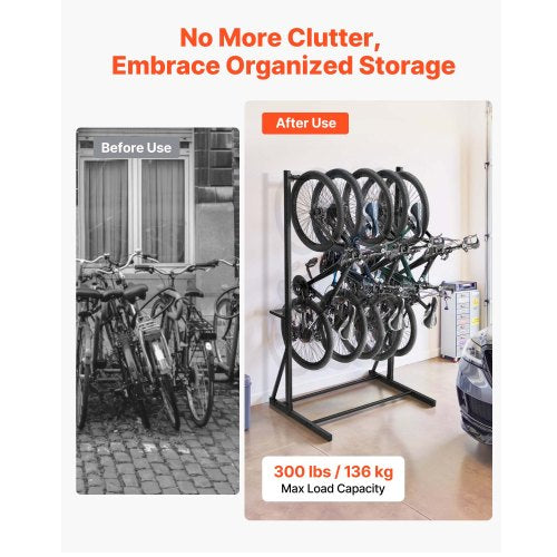 Bike Rack 300LBS136KG Capacity for up to 5 Bikes Freestanding Bike