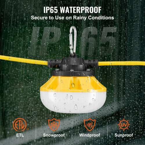 100FT Construction String Lights 100W 10000LM 10PCs String Work Light