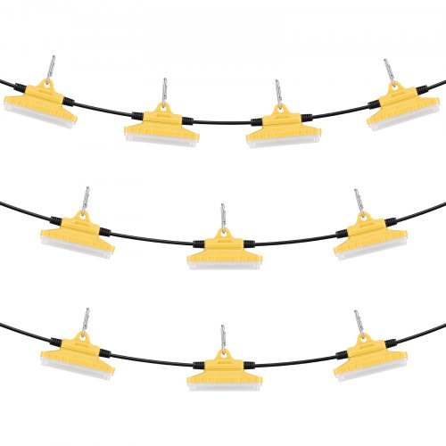 100FT Construction String Lights 150W 15000LM 10PCs String Work Light