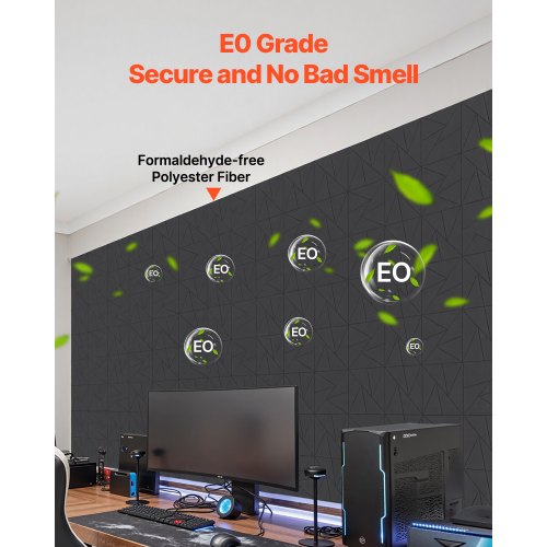 18 Pack Acoustic Panels with Self Adhesive 118 x 118 x 0.4 inch Sound