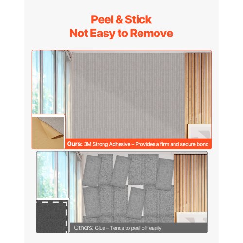 5 Pack Acoustic Panels with Self Adhesive 472 x 236 x 0.4 inch Sound