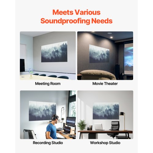 8 Pack Art Acoustic Panels 63 x 2362 x 0.4 inch Soundproof Wall Tiles