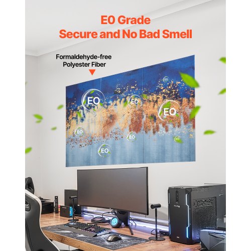 6 Pack Art Acoustic Panels 7087 x 4724 x 0.4 inch Soundproof Wall Tiles