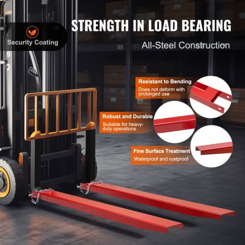 Pallet Fork Extensions 72 Length 45 Width Heavy Duty Carbon Steel Fork