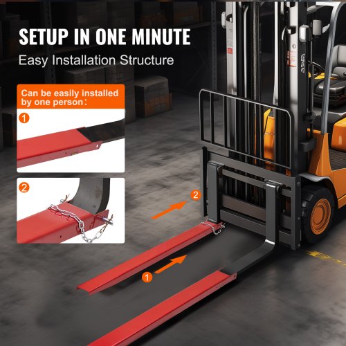 Pallet Fork Extensions 72 Length 45 Width Heavy Duty Carbon Steel Fork