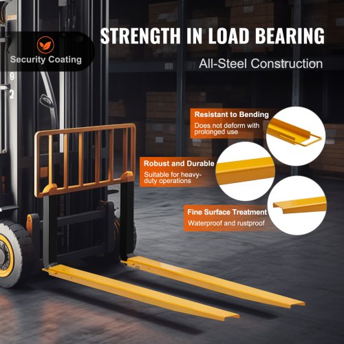 Pallet Fork Extensions 72 Length 45 Width Heavy Duty Carbon Steel Fork