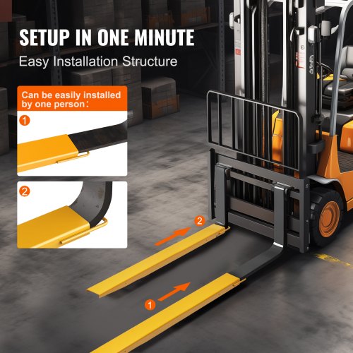 Pallet Fork Extensions 72 Length 45 Width Heavy Duty Carbon Steel Fork