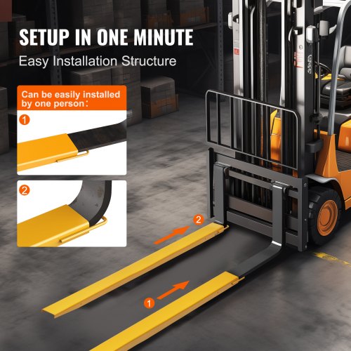 Pallet Fork Extensions 96 Length 45 Width Heavy Duty Carbon Steel Fork