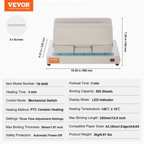 Thermal Binding Machine 500 Sheets Capacity Book Binding Machine Thermal