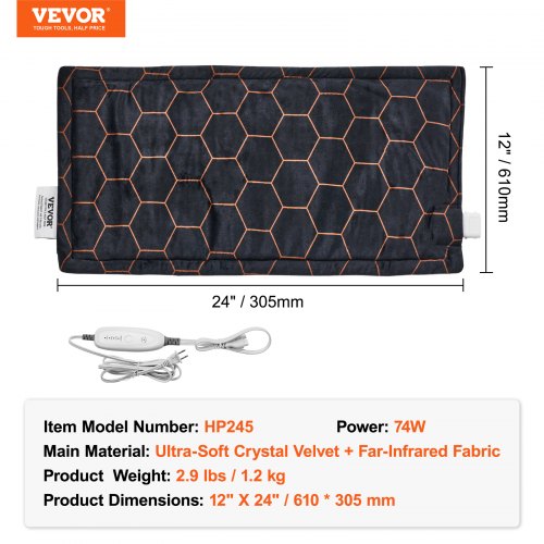 Far Infrared Heating Pad 12 x 24 Weighted Heating Pad with Far Infrared
